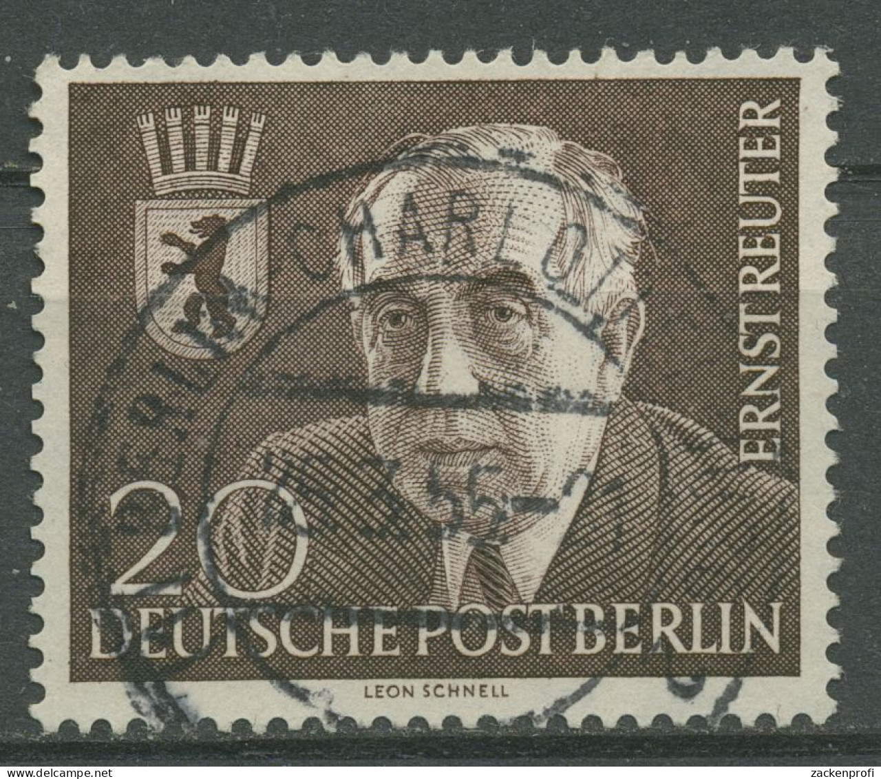 Berlin 1954 Tod Von Prof. Dr. Ernst Reuter Bürgermeister 115 BERLIN-TOP-Stempel - Oblitérés
