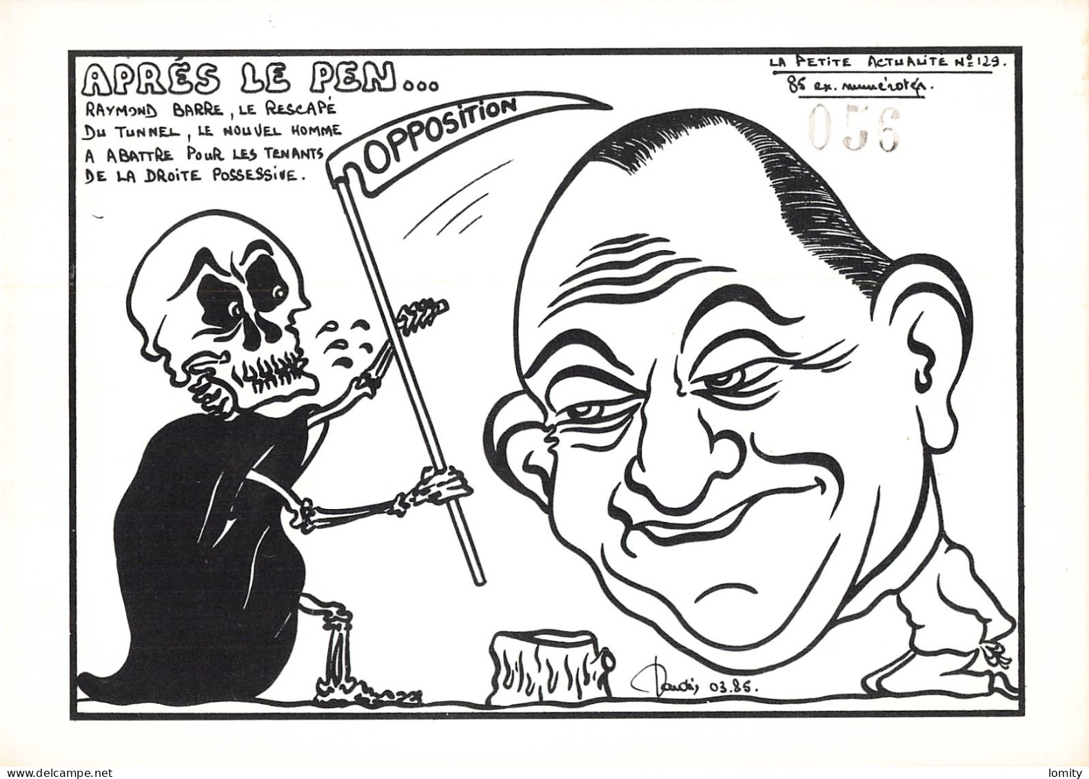 Politique Caricature Raymond Barre Mort Faucheuse Opposition Illustration Lardie Illustrateur - Satirical