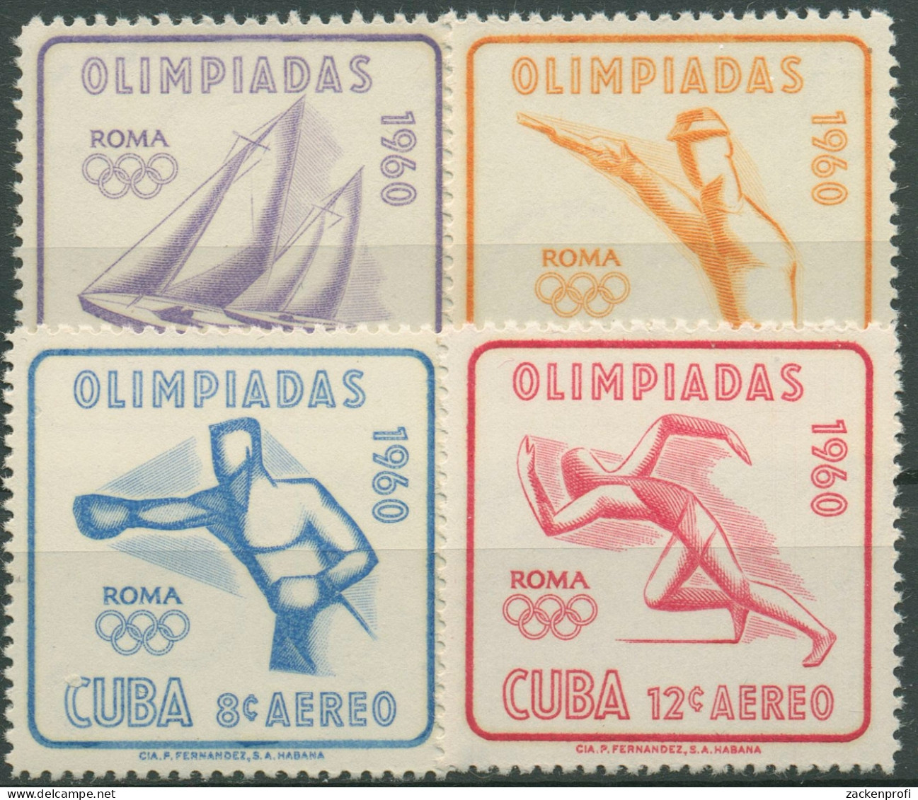 Kuba 1960 Olympia Sommerspiele Rom 669/72 Postfrisch - Unused Stamps