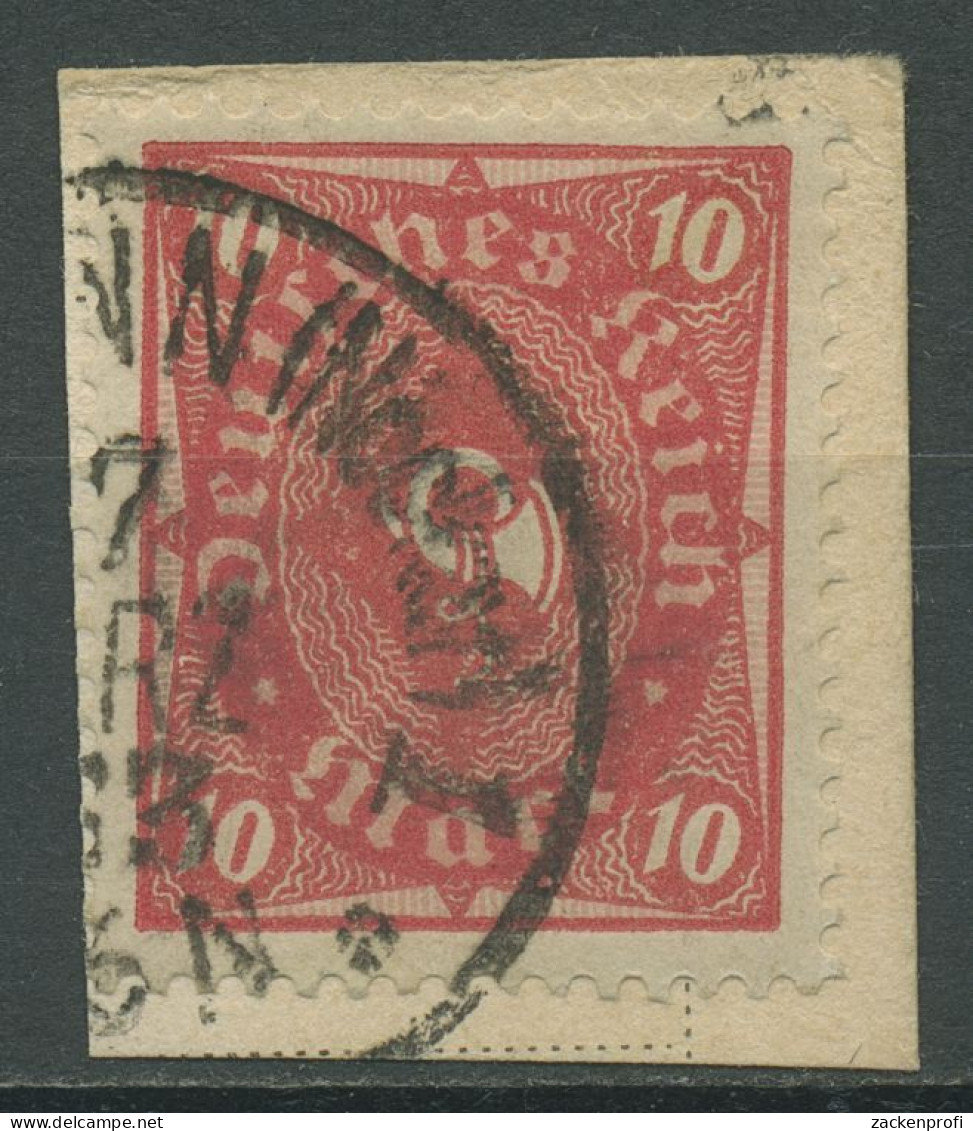 Deutsches Reich 1922 Posthorn Zweifarbig 206 W Gestempelt Geprüft, Briefstück - Usati