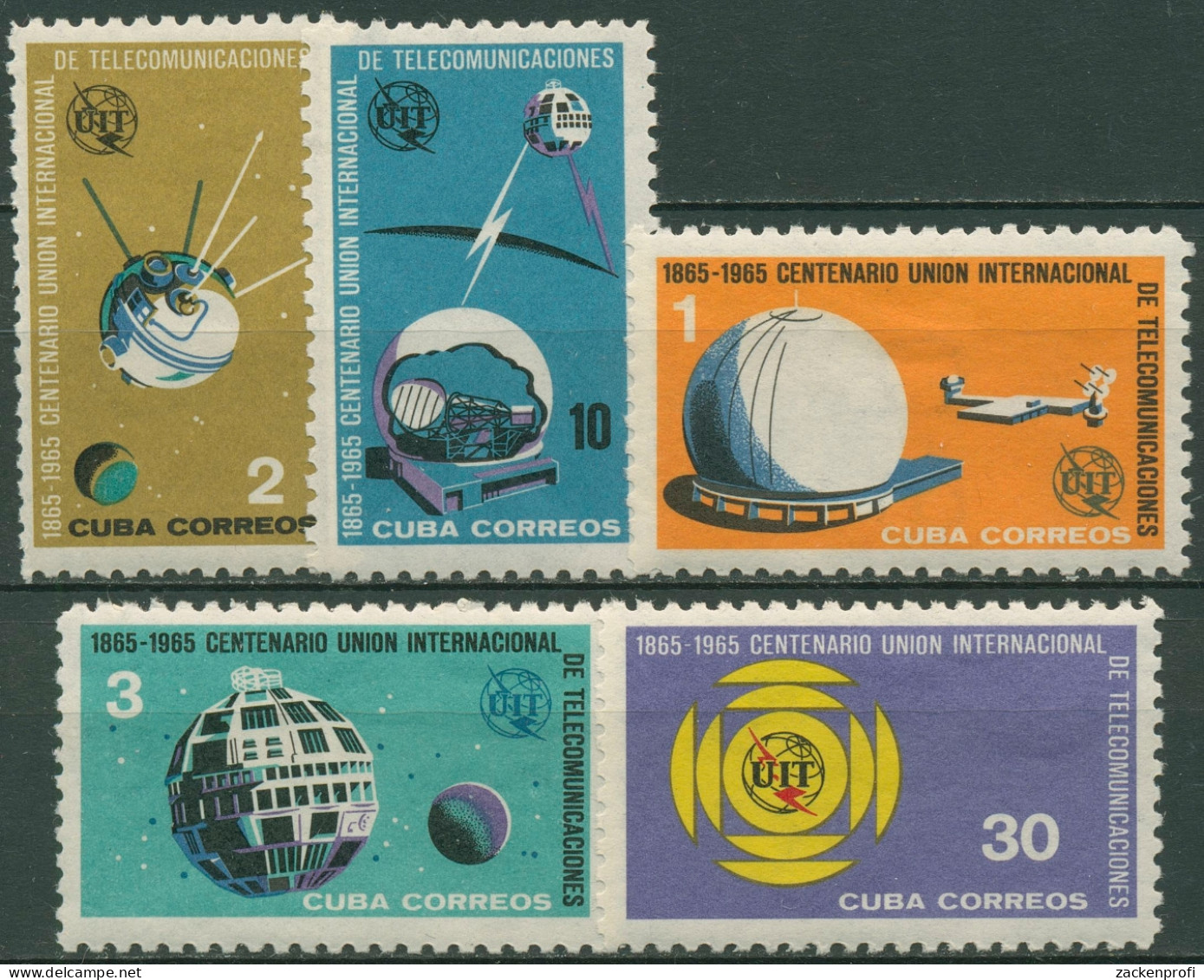 Kuba 1965 Fernmeldeunion ITU Satelliten 1026/30 Postfrisch - Neufs