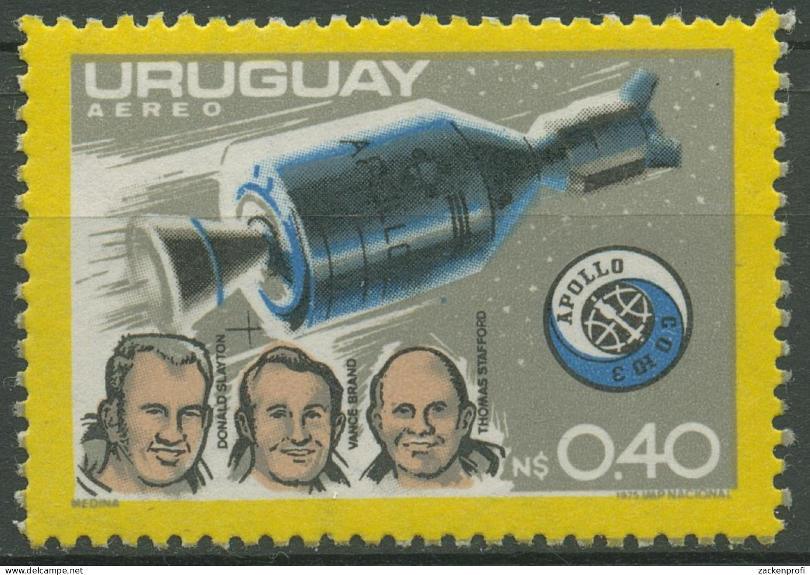 Uruguay 1975 Unabhängigkeit Amerikas Raumfahrt 1363 Postfrisch Blockeinzelmarke - Uruguay