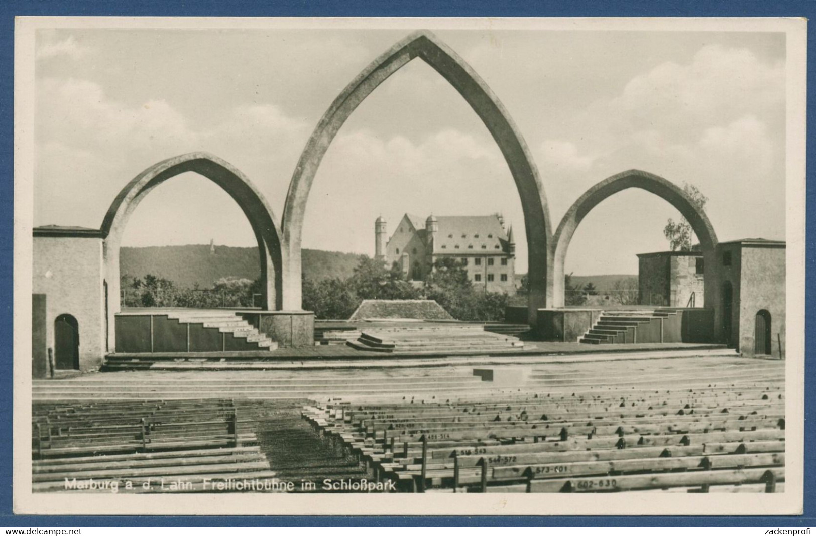 Marburg An Der Lahn Freilichtbühne Im Schloßpark, Gelaufen 1942 (AK4573) - Marburg