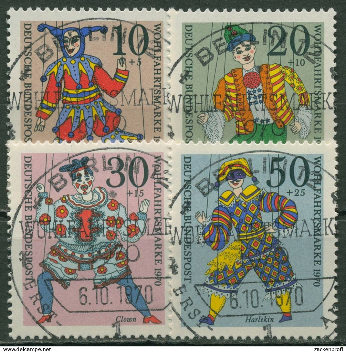 Bund 1970 Wohlfahrt Marionetten 650/53 TOP-ESST-Stempel BERLIN - Used Stamps