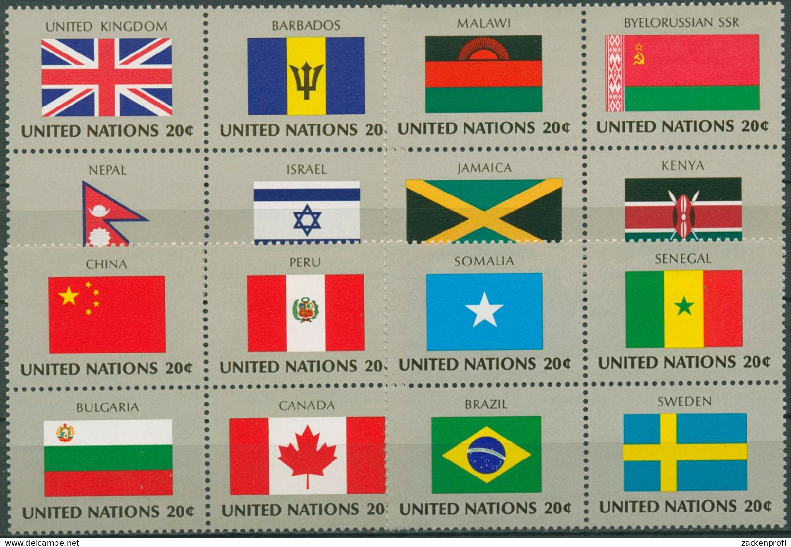 UNO New York 1983 Flaggen Der Mitgliedsstaaten 422/37 ZD Postfrisch - Neufs