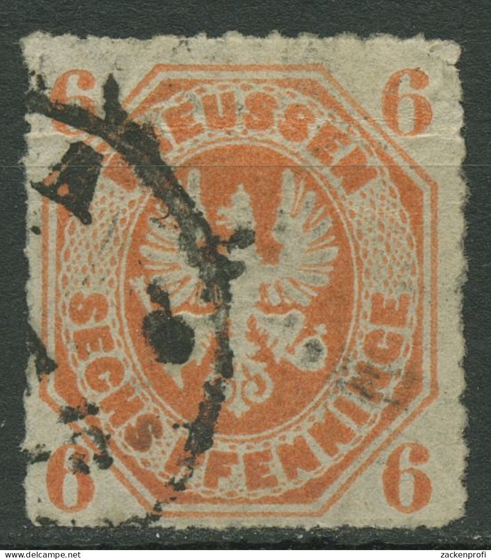 Preußen 1861 Wappenadler 15 A Gestempelt, Mängel - Gebraucht