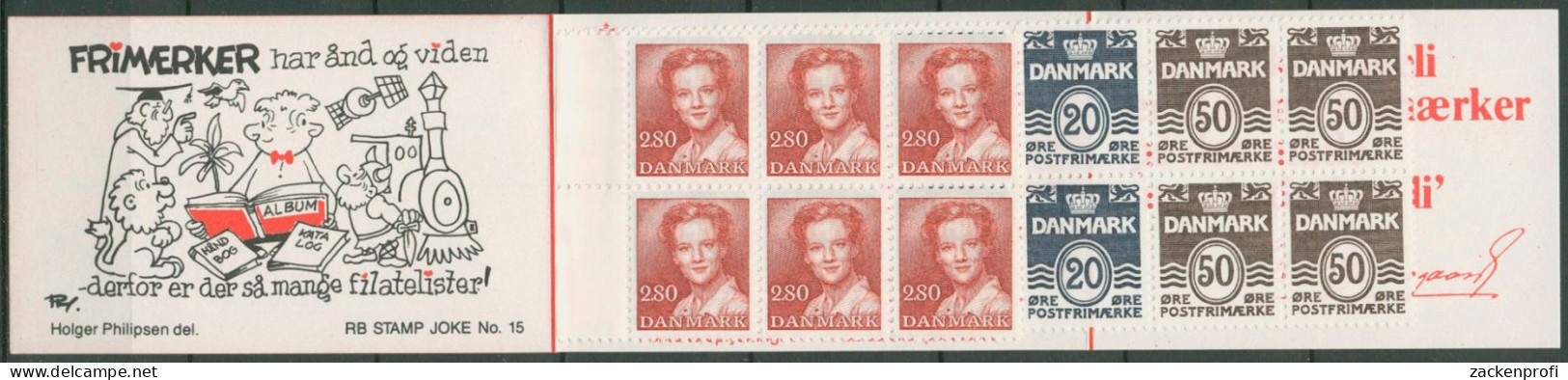 Dänemark 1985 Ziffern/Königin Markenheftchen MH 35 Postfrisch (C60839) - Carnets