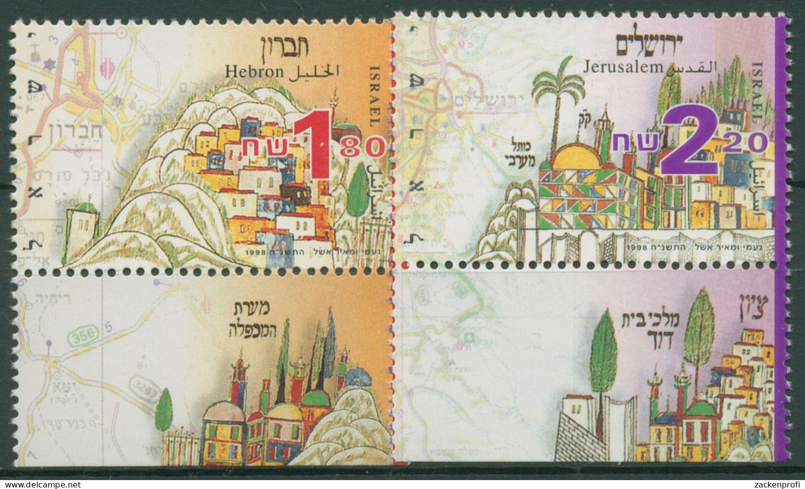 Israel 1998 Jüdisches Leben In Eretz-Israel 1490/91 I Mit Tab Postfrisch - Ungebraucht (mit Tabs)