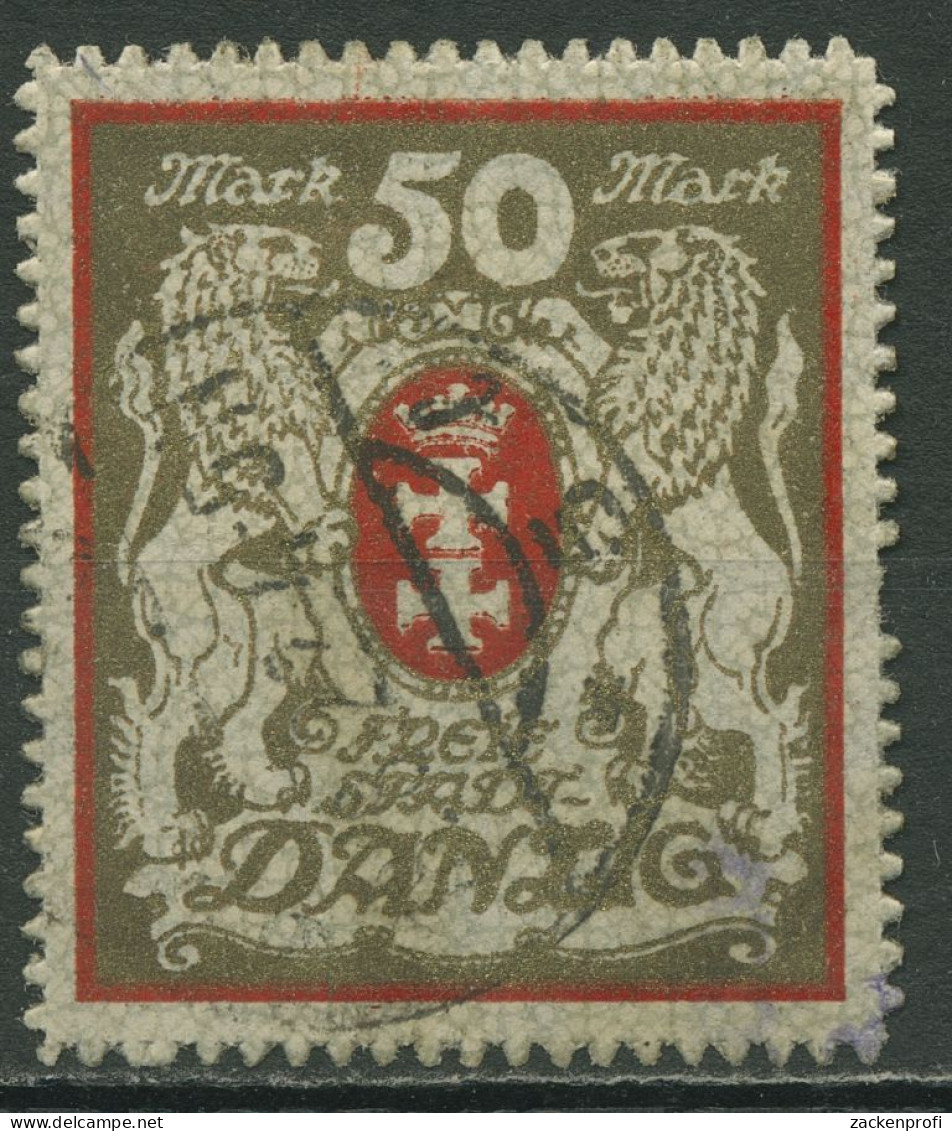 Danzig 1922 Gr. Staatswappen Mit WZ 2 X, 100 Xa Gestempelt, Massenentwertung - Oblitérés