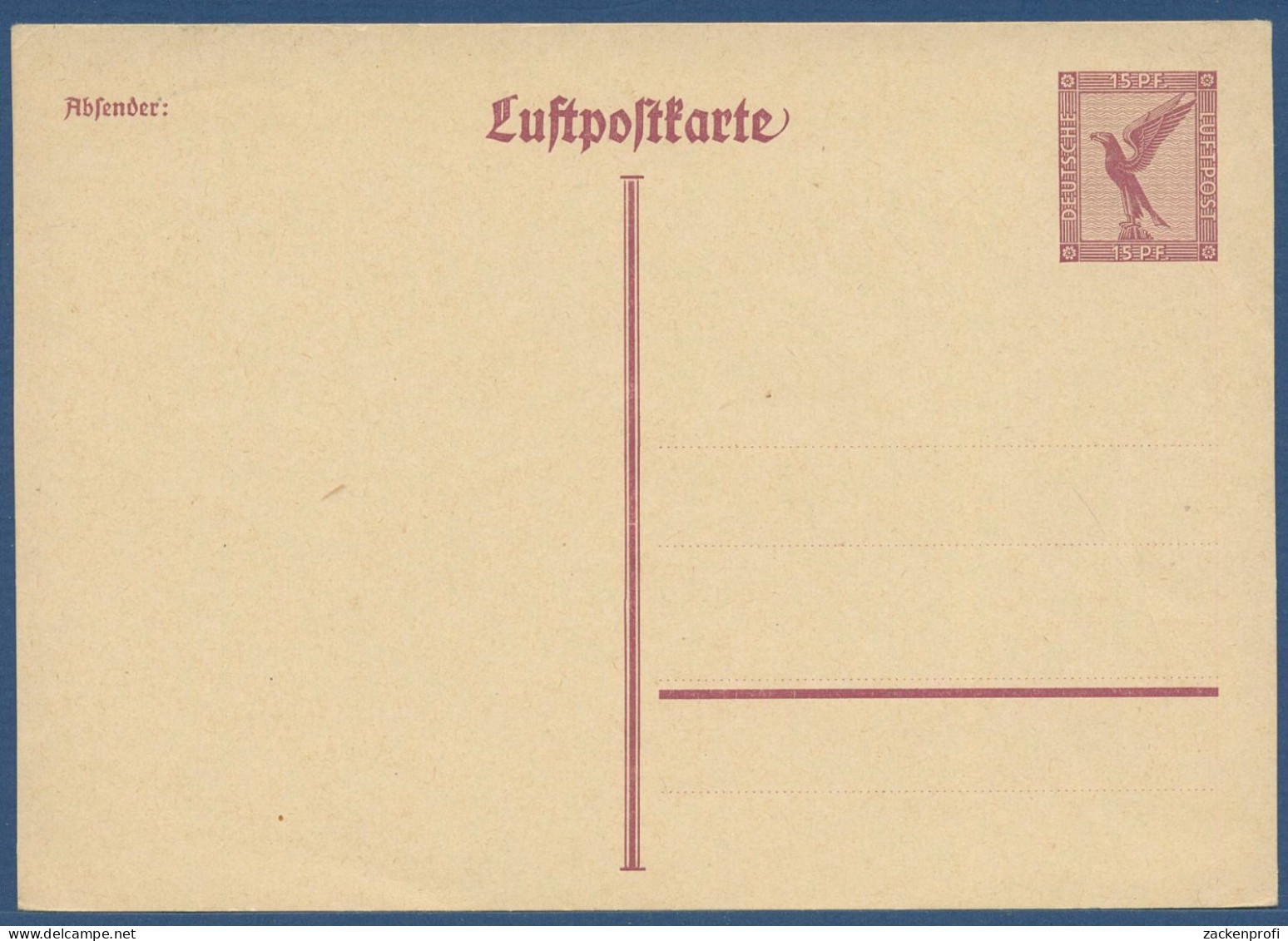 Deutsches Reich 1926 Adler Luftpostkarte P 168 Ungebraucht (X40438) - Autres & Non Classés