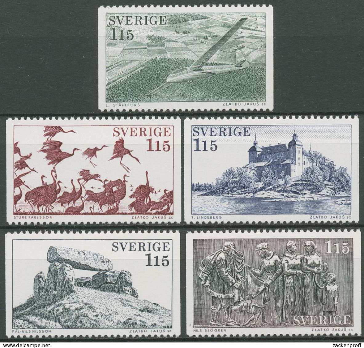 Schweden 1978 Tourismus Västergötland 1028/32 Postfrisch - Unused Stamps