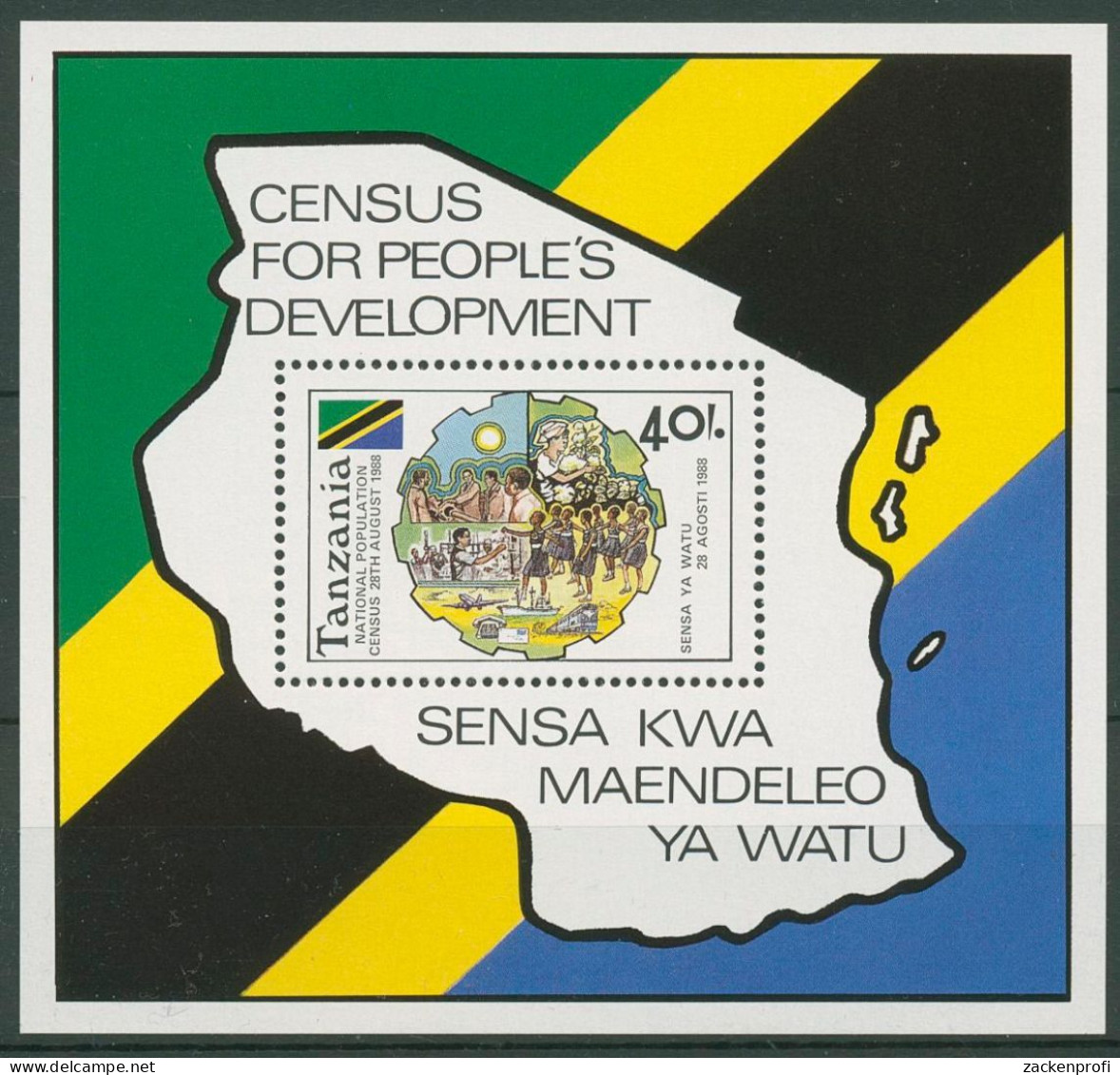 Tansania 1988 Volkszählung Block 71 Postfrisch (C40666) - Tanzanie (1964-...)