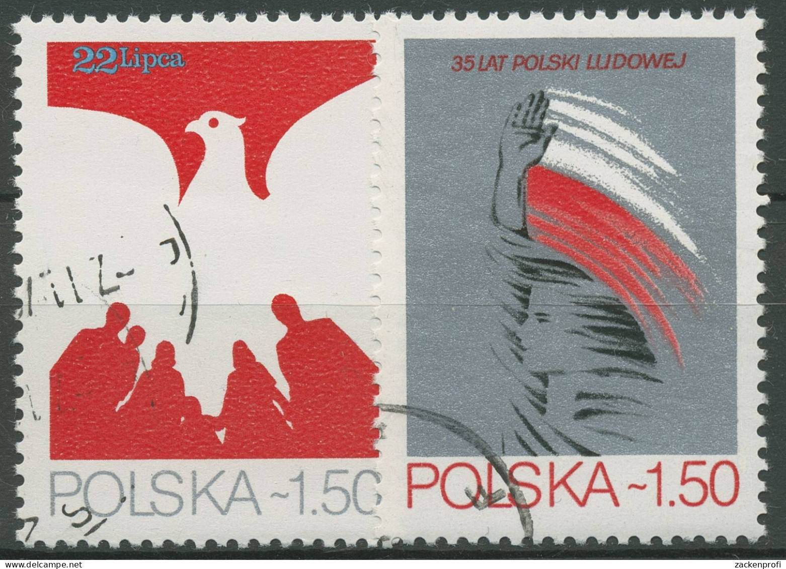 Polen 1979 35 Jahre Volksrepublik Wappenadler 2640/41 Gestempelt - Used Stamps