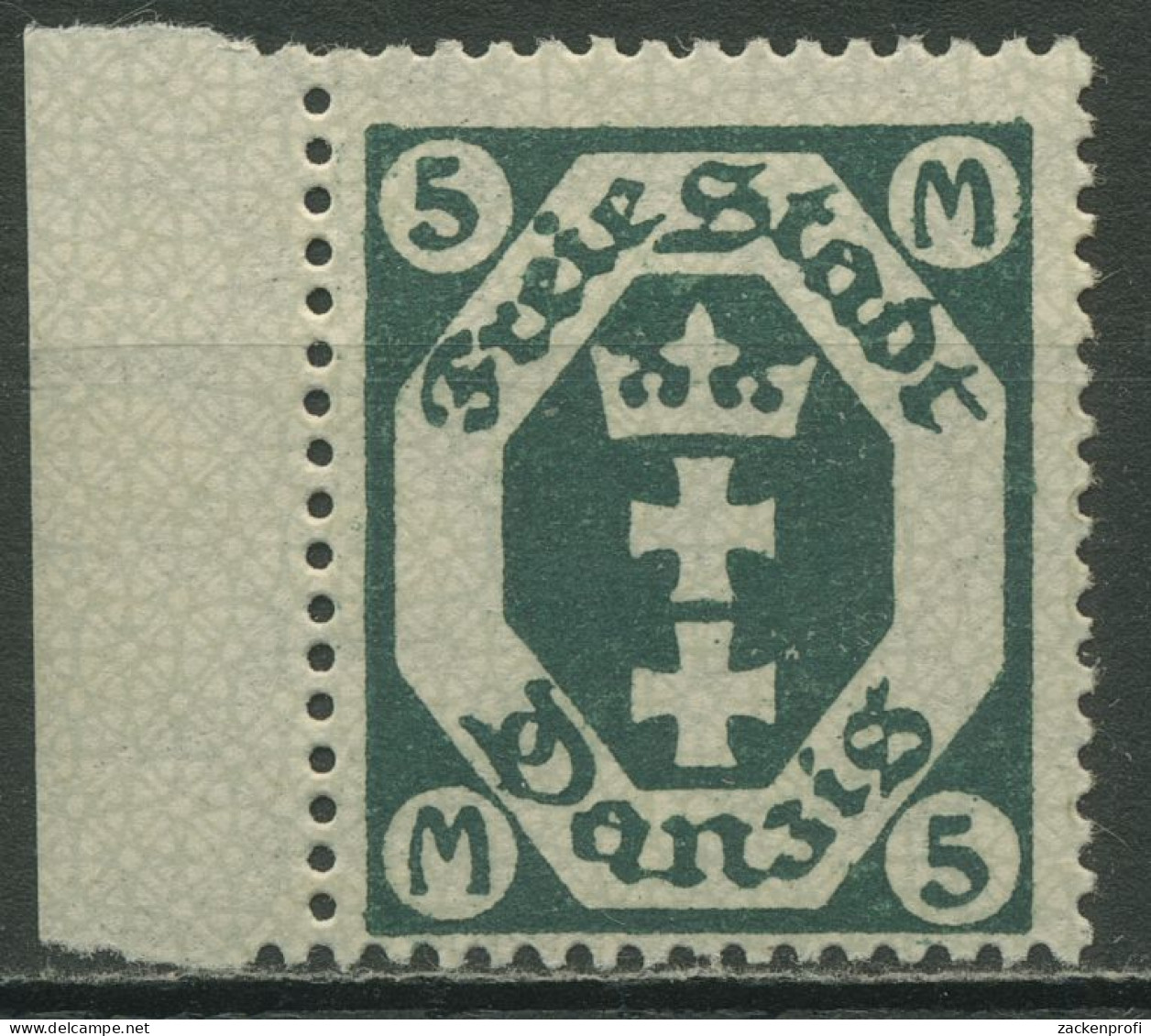 Danzig 1922 Kl. Staatswappen Mit Liegendem Wasserzeichen 108 Y Postfrisch - Neufs