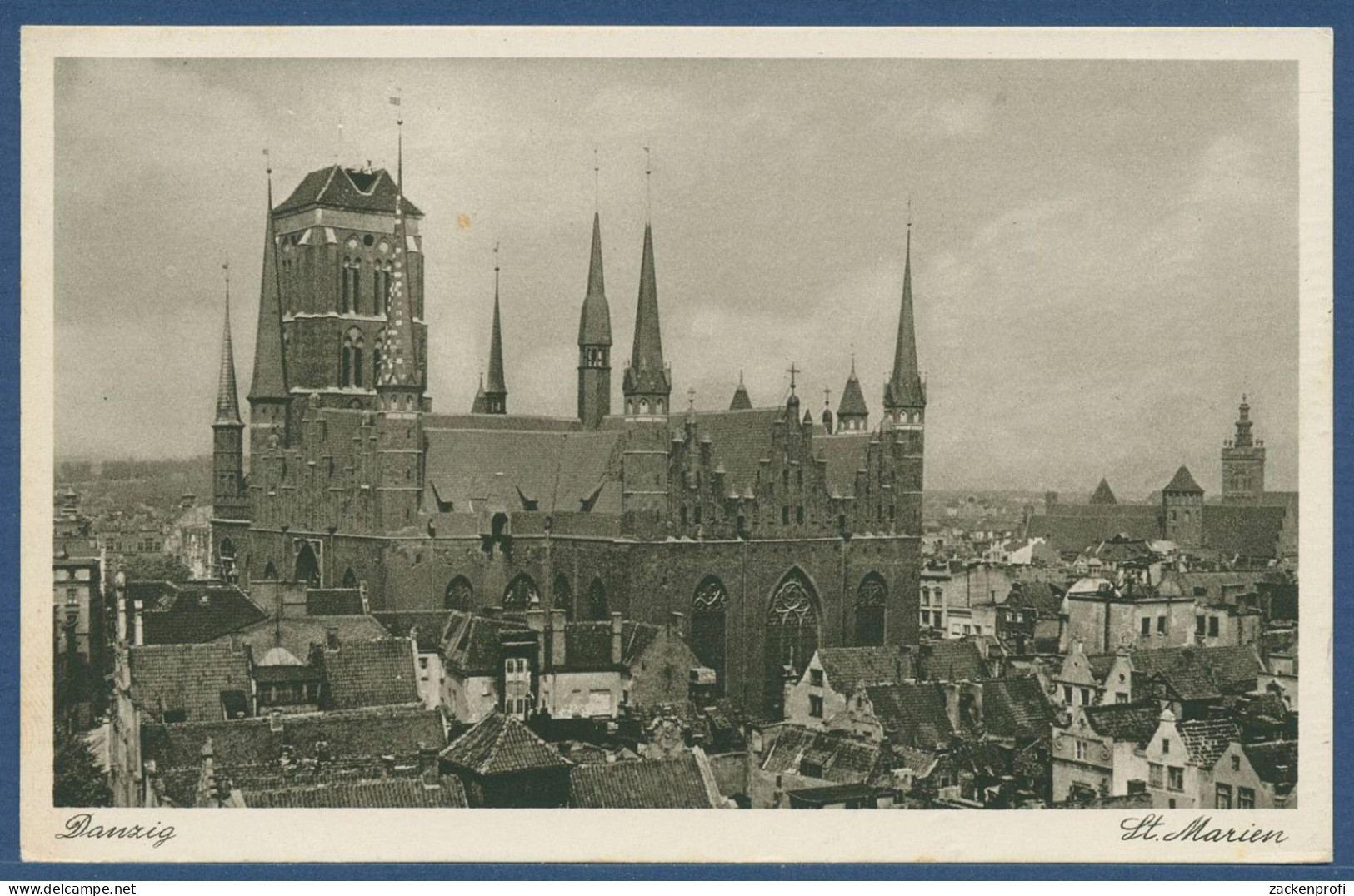 Danzig Ansicht Mit Kirche St. Marien, Gelaufen 1941 (AK4556) - Westpreussen