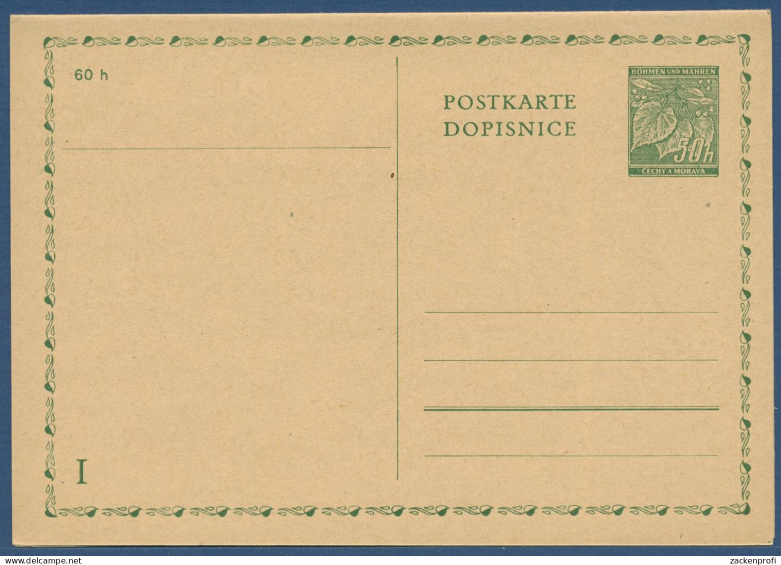 Böhmen Und Mähren 1939 Lindenzweig Postkarte Mit Antwort P 4 Ungebraucht (X40623) - Briefe U. Dokumente