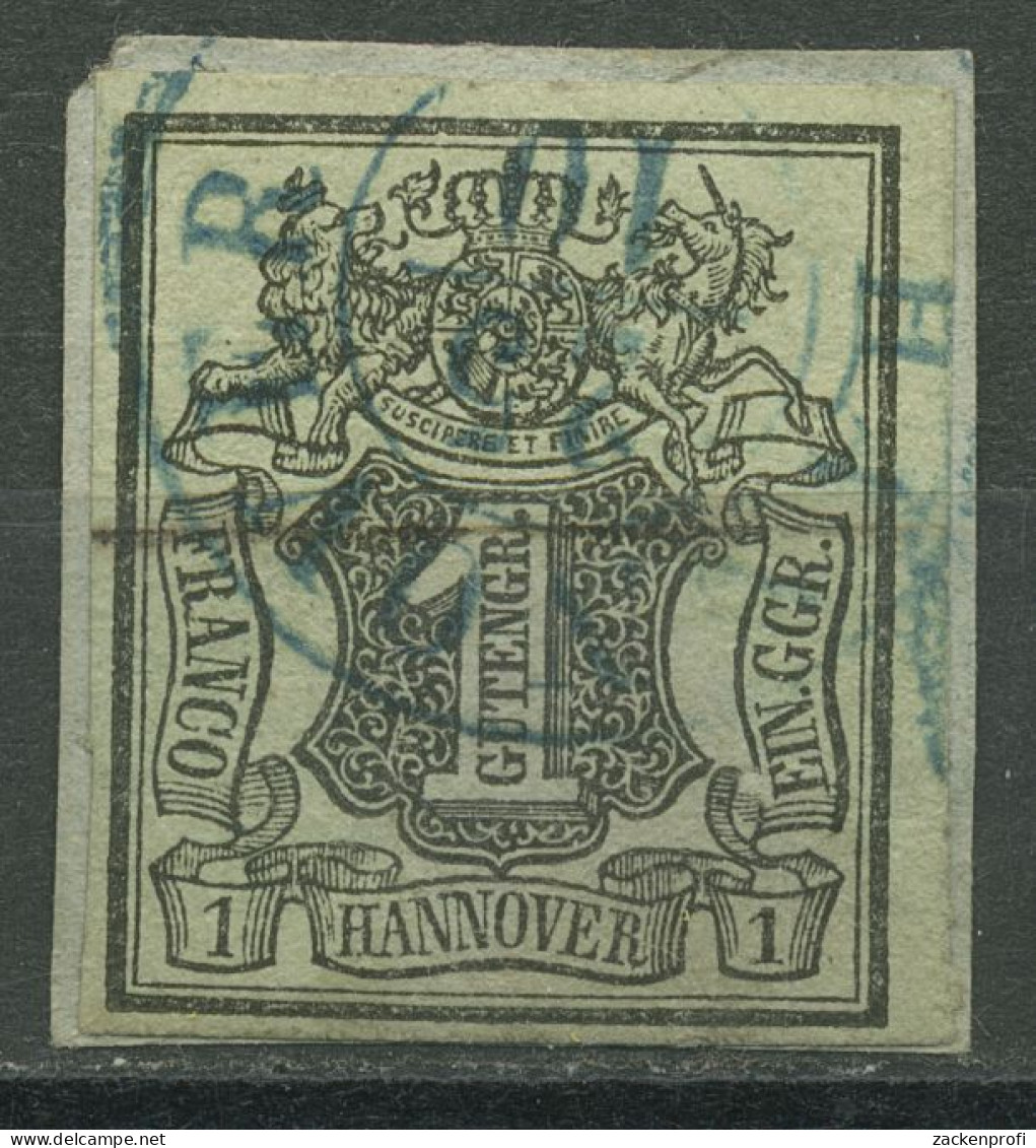 Hannover 1851 Wertschild Unter Wappen 2 A Gestempelt, Briefstück - Hanover