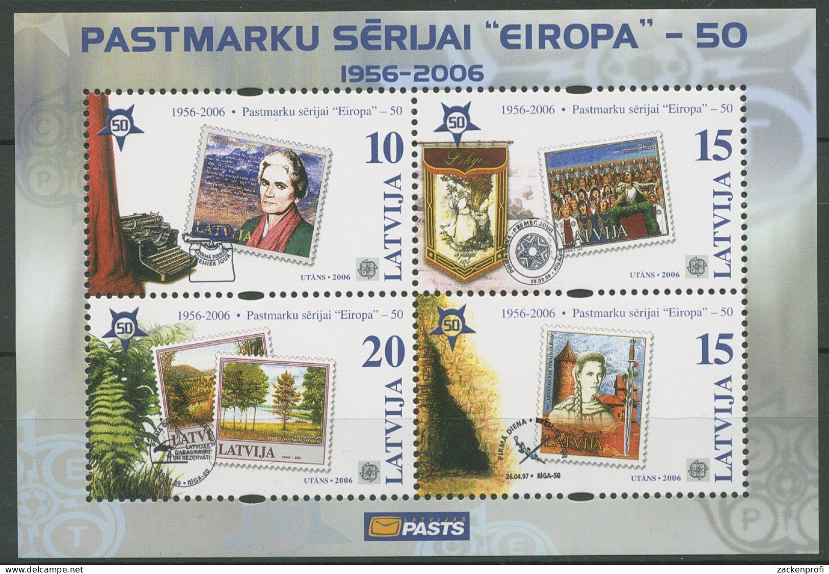 Lettland 2006 CEPT 50 Jahre Europamarken Block 21 Postfrisch (C62941) - Lettonie