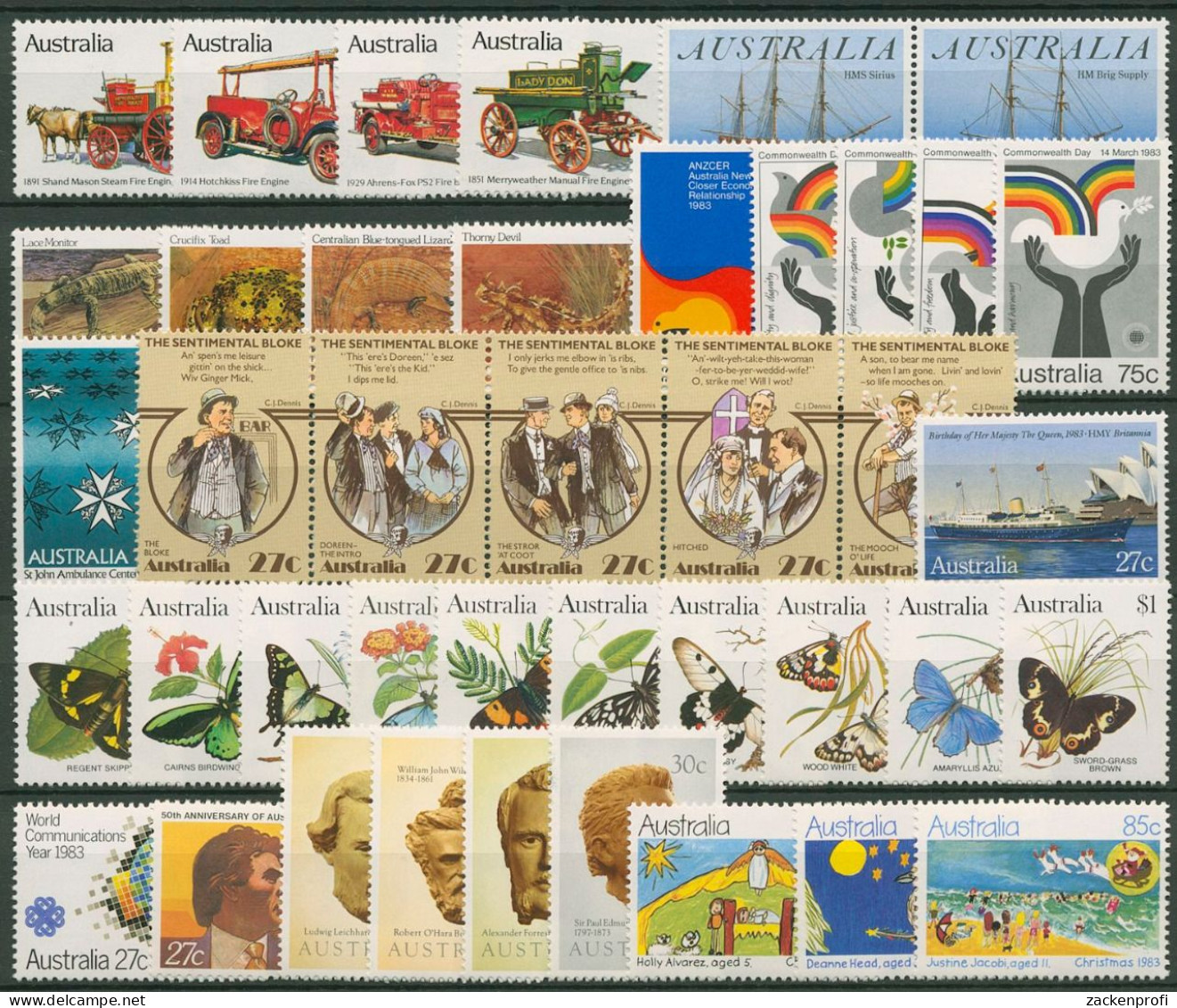 Australien 1983 Jahrgang Komplett (820/60) Postfrisch (SG40387) - Complete Years