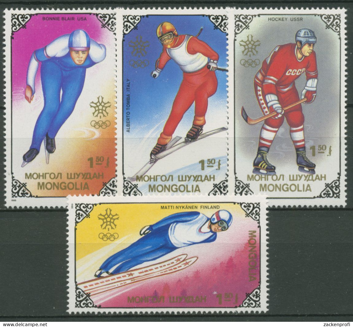 Mongolei 1988 Olympia Winterspiele Calgary Medaillengewinner 2015/18 Postfrisch - Mongolië