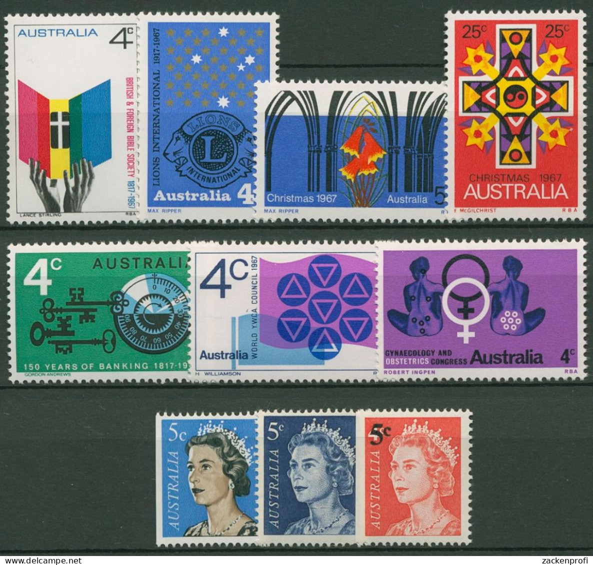 Australien 1967 Jahrgang Komplett (385/94) Postfrisch (SG40371) - Complete Years