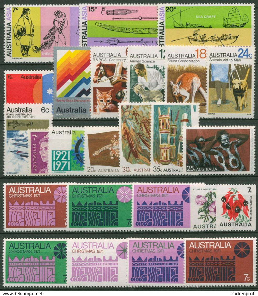 Australien 1971 Jahrgang Komplett (461/85) Postfrisch (SG40375) - Complete Years