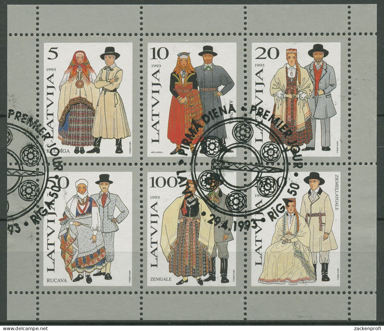 Lettland 1993 Trachten Block 3 Gestempelt (C62965) - Lettonia