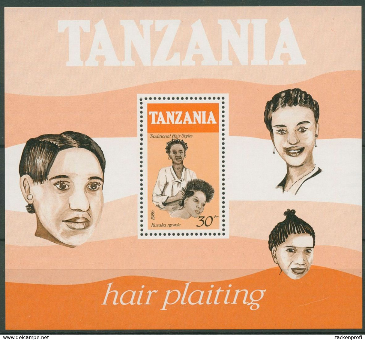 Tansania 1987 Frisuren Block 63 Postfrisch (C40660) - Tanzania (1964-...)