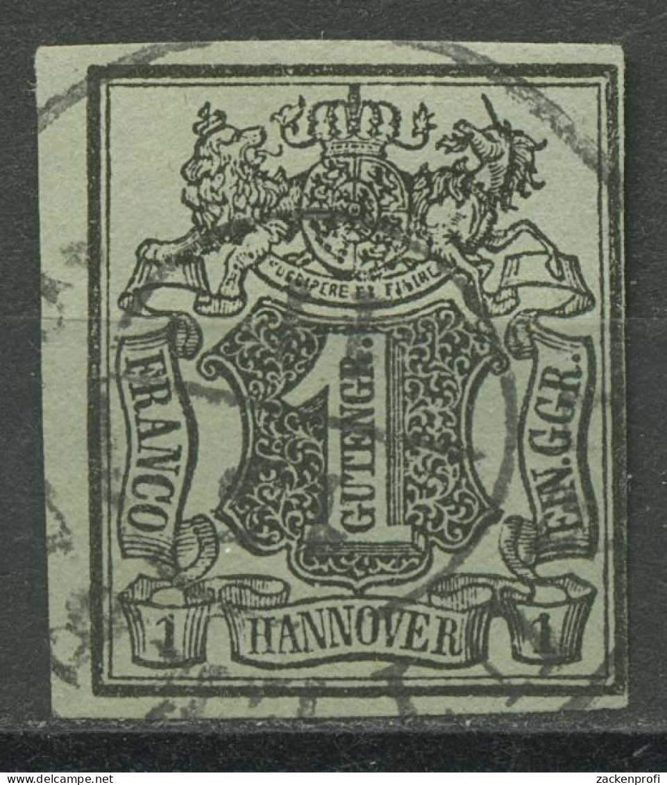 Hannover 1851 Wertschild Unter Wappen 2 B Gestempelt - Hanovre