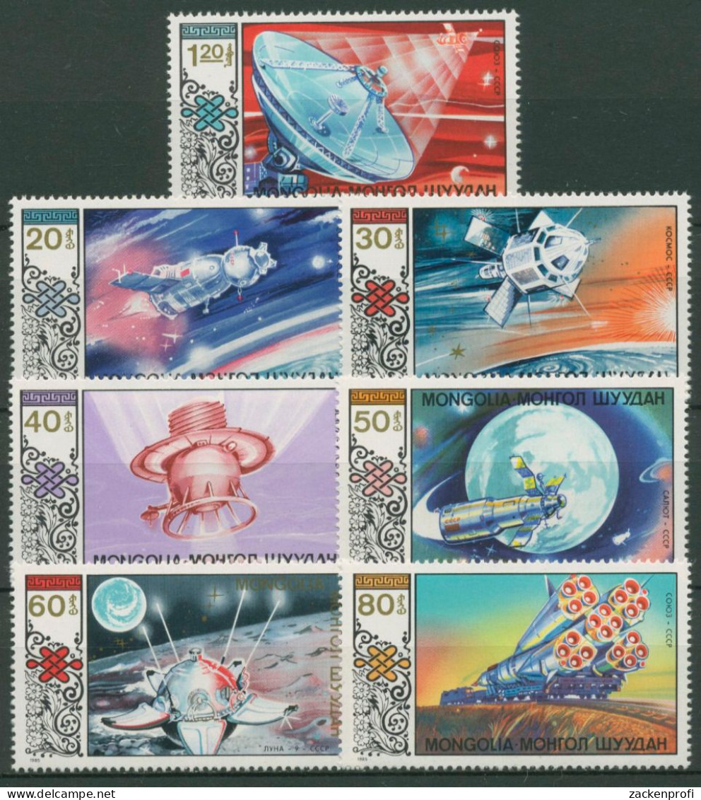 Mongolei 1985 Raumfahrt Satelliten 1730/36 Postfrisch - Mongolei
