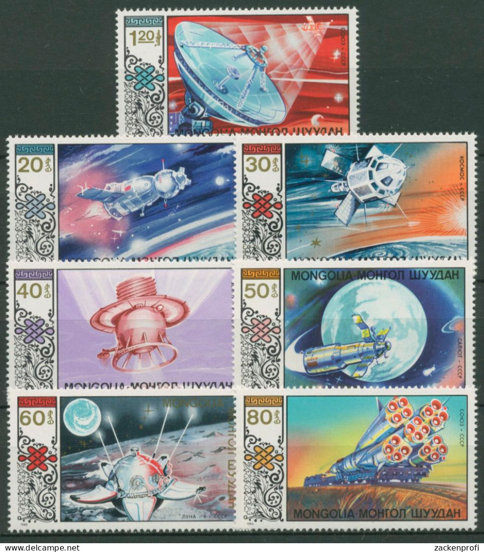 Mongolei 1985 Raumfahrt Satelliten 1730/36 Postfrisch - Mongolia