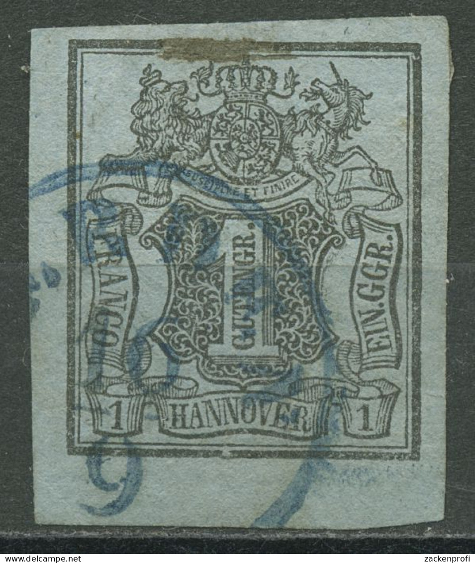 Hannover 1850 Wertschild Unter Wappen 1 Unterrand Gestempelt, Kl. Fehler - Hanovre