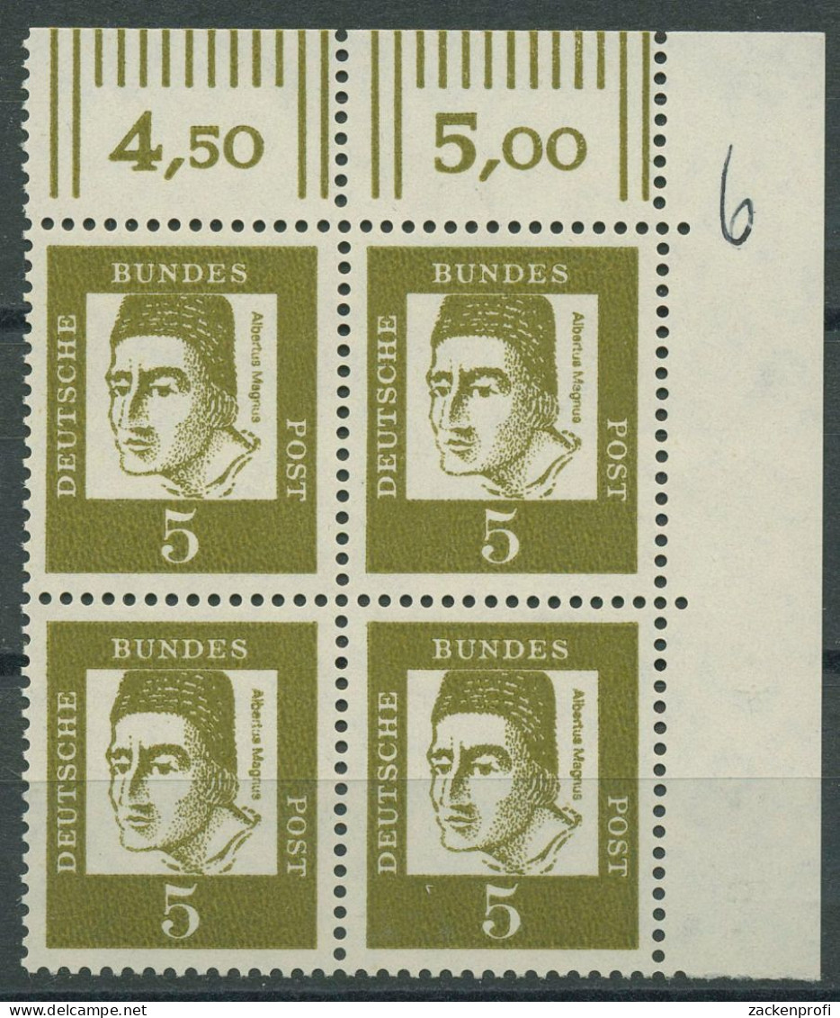 Bund 1961 Bedeutende Deutsche 347 Ya W OR I 4er-Block Ecke 2 Postfrisch - Nuovi