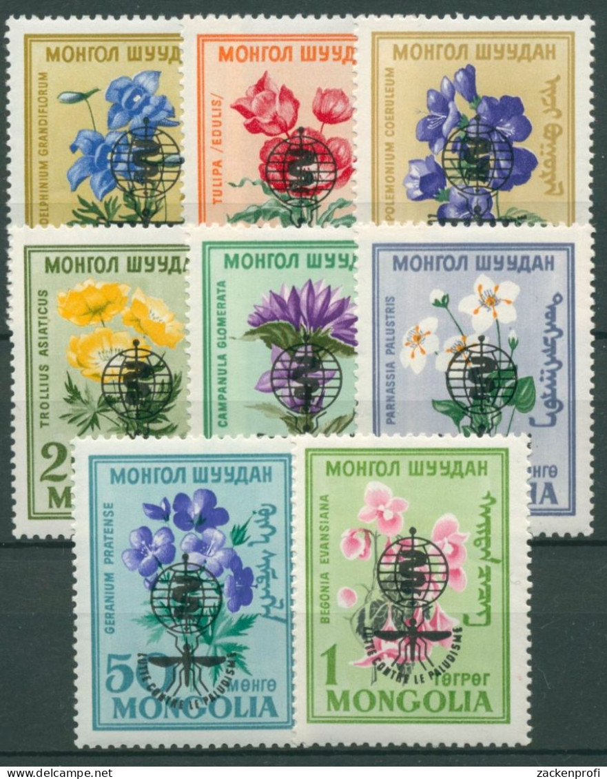 Mongolei 1962 Blumen WHO Kampf Gegen Malaria 301/08 Postfrisch - Mongolie