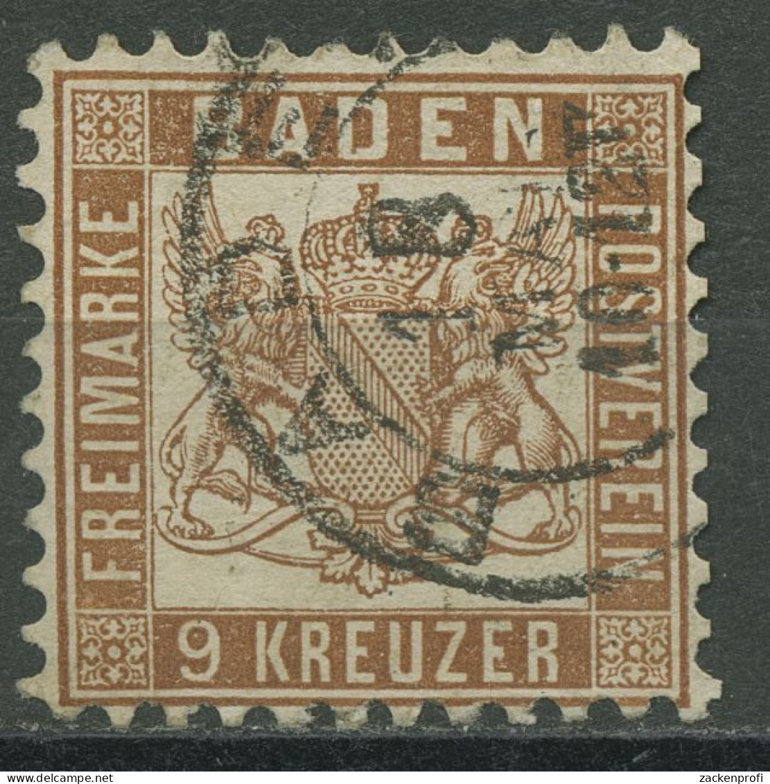 Baden 1862/66 9 Kreuzer Lebhaftrötlichbraun 20 A Gestempelt - Used