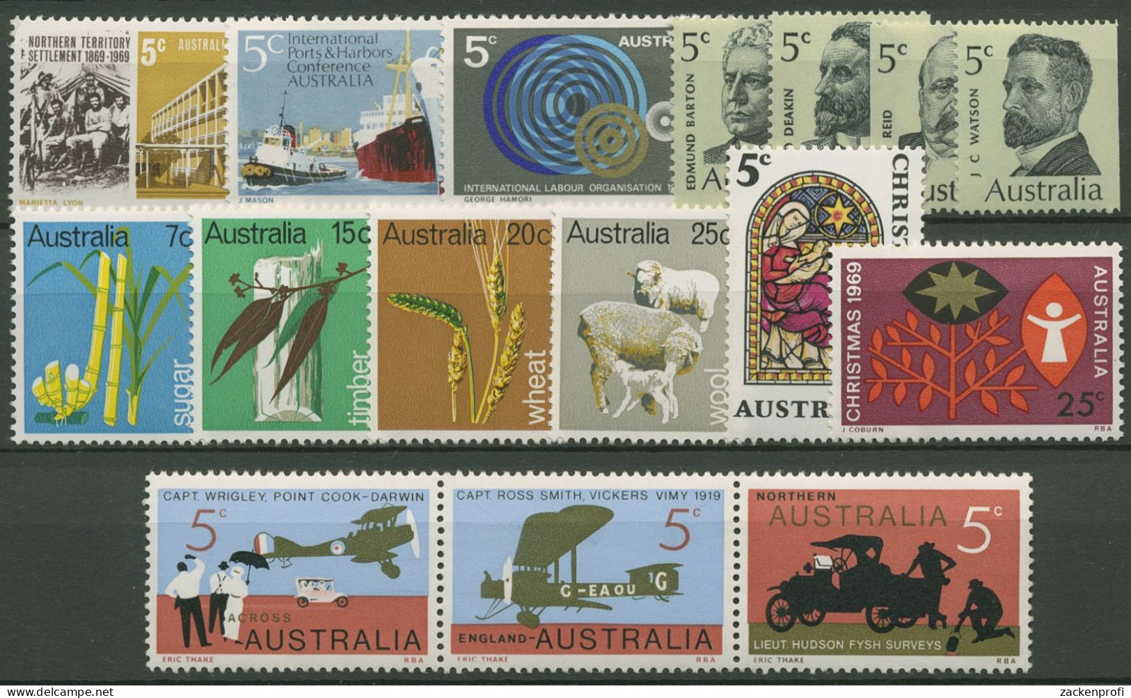 Australien 1969 Jahrgang Komplett (415/30) Postfrisch (SG40373) - Complete Years