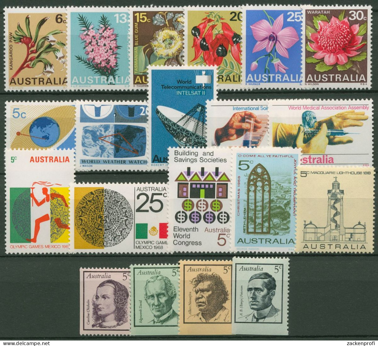 Australien 1968 Jahrgang Komplett (395/414) Postfrisch (SG40372) - Complete Years