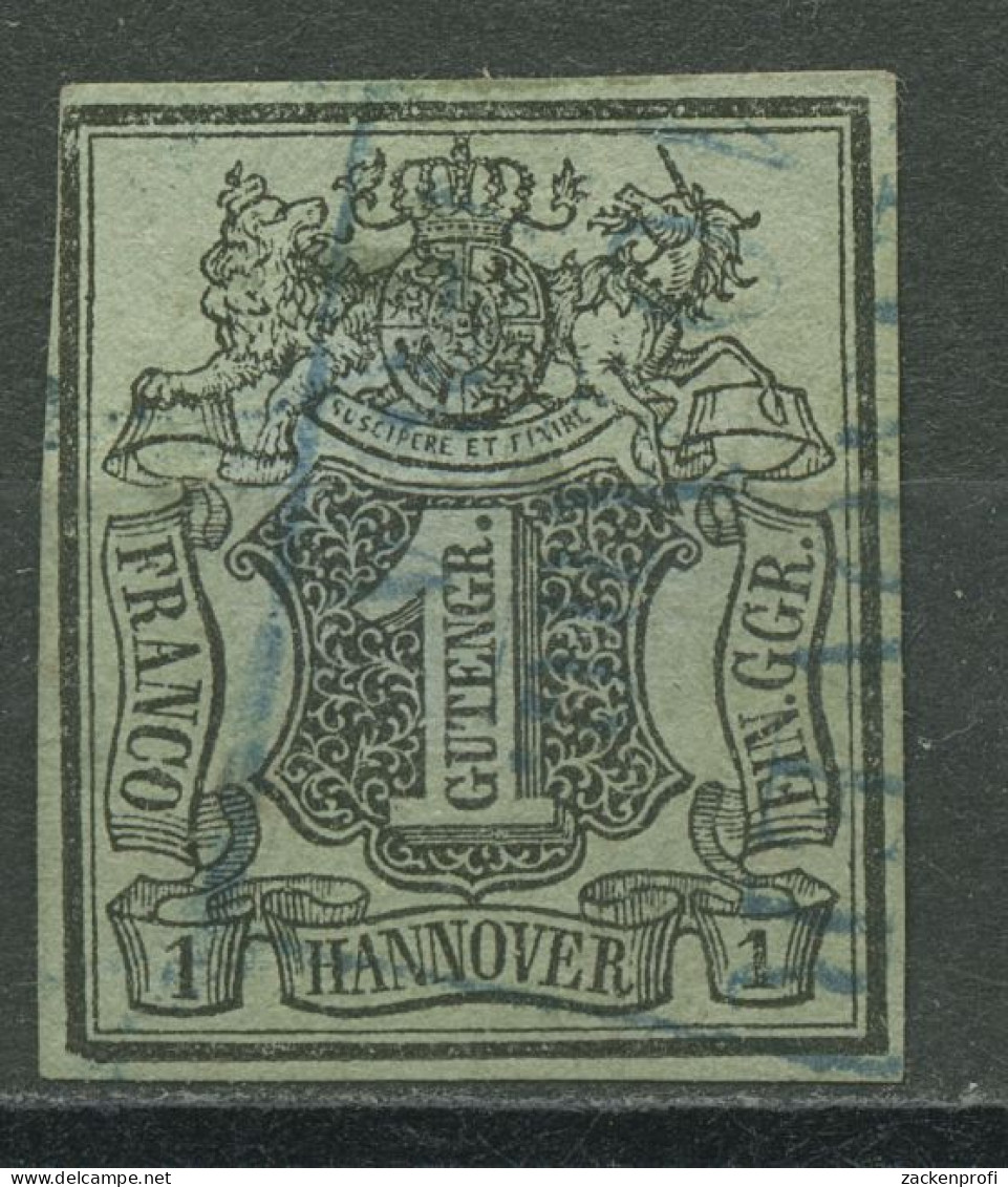 Hannover 1851 Wertschild Unter Wappen 2 B Gestempelt, Dünne Stelle - Hanovre