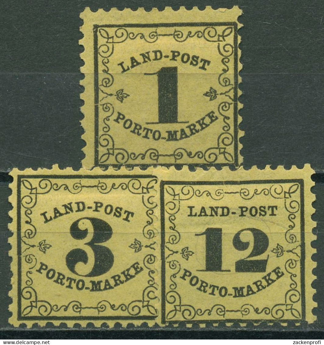 Baden 1862 Landpost-Portomarken 1/3 X Ungebraucht Ohne Gummierung - Ungebraucht