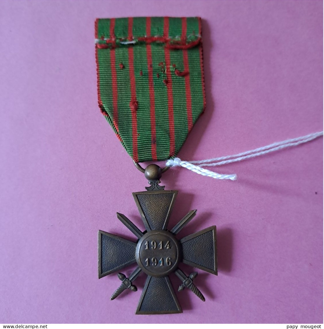 Médaille Croix De Guerre 1914 - 1916 - 2 Citations étoiles De Bronze - Francia