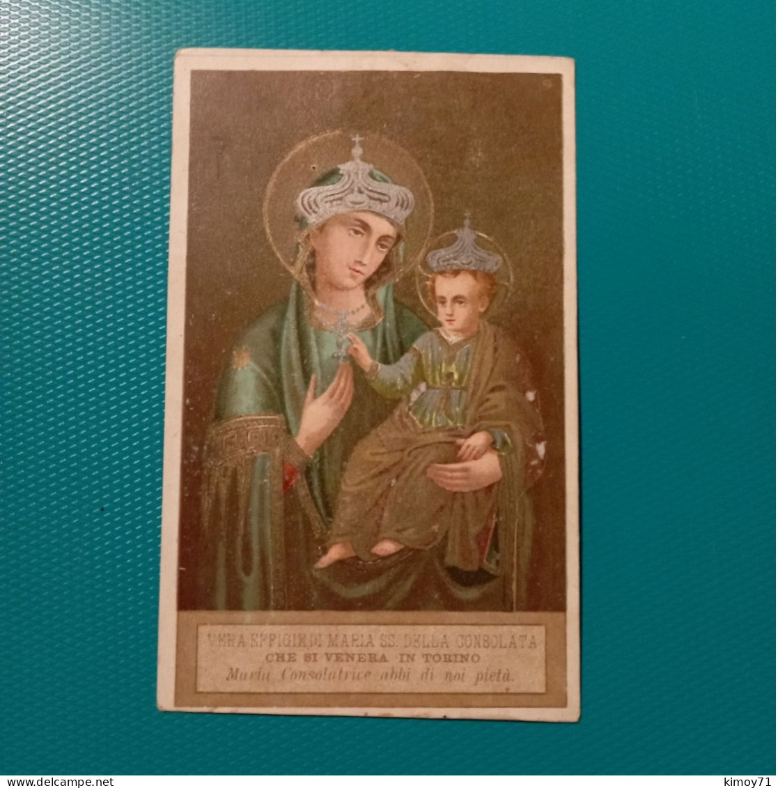 Santino Preghiera A Maria SS. Consolatrice. 1879 - Religion & Esotericism
