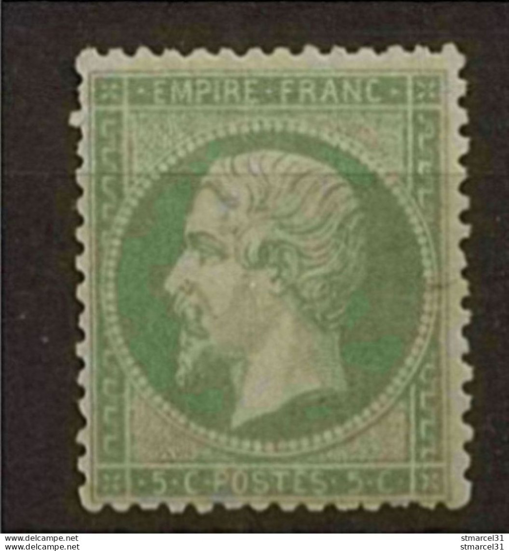 SOLDE RARE N°20g Vert Jaune Sur Verdâtre Neuf* BE/TBE Valeur 450€ Présentation Parfaite - 1862 Napoléon III