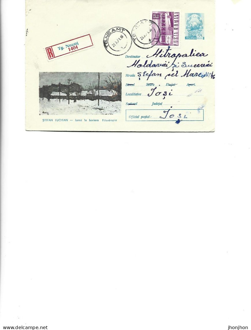 Romania - Postal St.cover Used 1971(32) - Painting By Stefan Luchian - Winter At The Philanthropy Barrier - Entiers Postaux