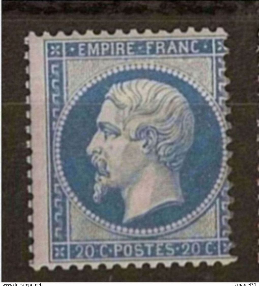 SOLDE Piquage Décalé  N°22a Bleu Foncé Neuf* Gomme Légérement Glacée TBE 460€ - 1862 Napoléon III