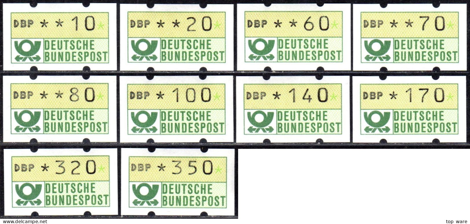 Deutschland Bund ATM 1.2 Hv Weißer Gummi Tastensatz TS4 10-350Pf. Postfrisch, Nagler Automatenmarken - Machine Labels [ATM]