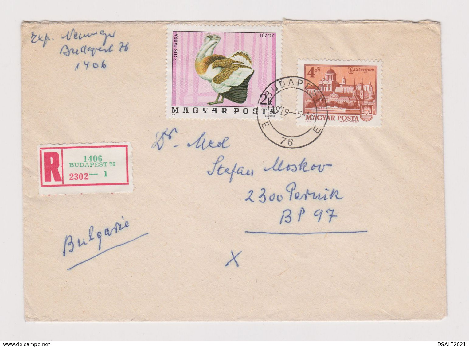 Hungary Ungarn 1970s Registered Cover With Topic Stamps Bird (Otis Tarda), Sent Abroad To Bulgaria (935) - Lettres & Documents