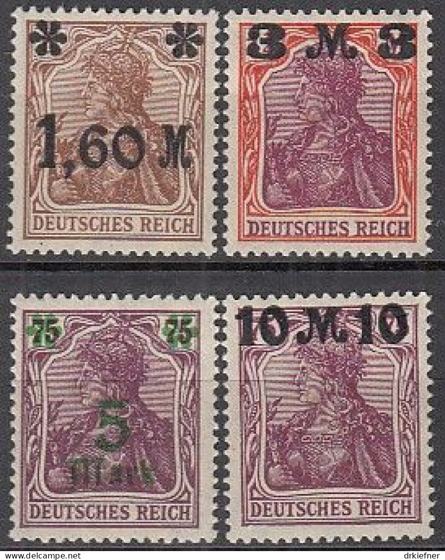 DR  154-157, Postfrisch **, Germania-Aufdruck, 1921 - Ungebraucht