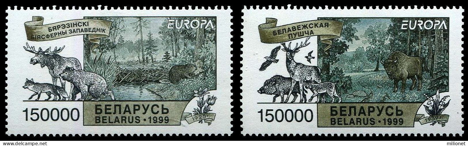 SALE!!! BELARUS BIELORRUSIA BIELORRUSSIE WEISSRUSSLAND 1999 EUROPA CEPT National Reserves & Parks 2 Stamps Set MNH ** - 1999