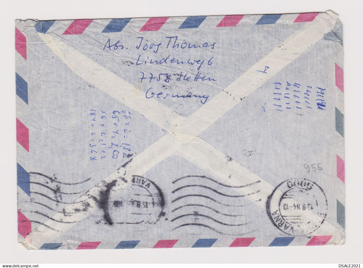 Germany Bundes 1980s Airmail Cover With Topic Stamps Mi#1220 2x60Pf. (Pope Pius XII), Sent Abroad To Bulgaria (955) - Covers & Documents