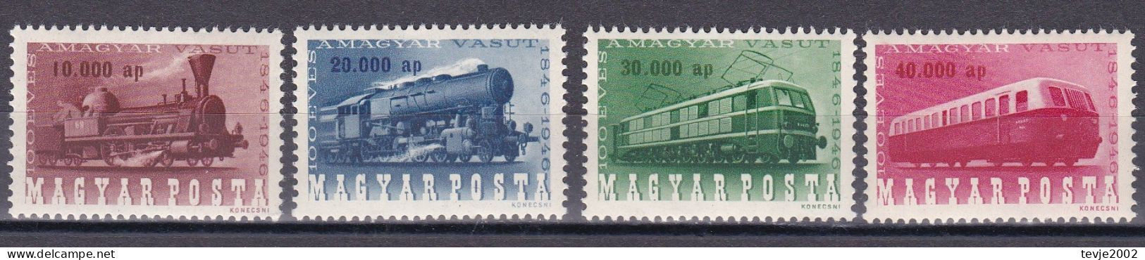 Ungarn 1946 - Mi.Nr. 943 - 946 - Postfrisch MNH - Eisenbahnen Railways - Trains